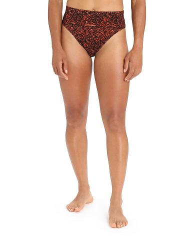 Dámské Spodní Prádlo Icebreaker Merino Queens High Cut Brief Černé Růžové | CZ 1253AHKP